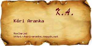 Kéri Aranka névjegykártya